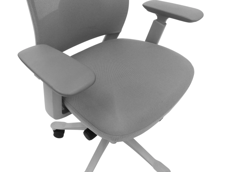 Szare siedzisko materiałowe i prawy podłokietnik fotela ERGONAUT NIMBUS.