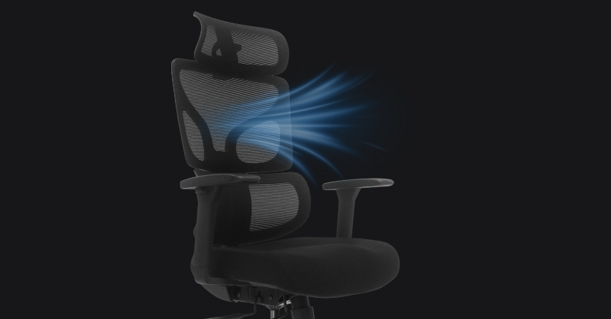 Oparcie mesh w fotelu ERGONAUT BIONIC