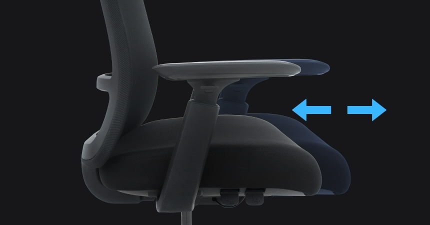 Fotel Ergonomiczny Biurowy ERGONAUT ODYSSEY Czarny - schemat regulacji głębokości siedziska